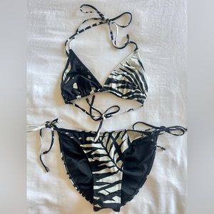 Black and White Zebra Print Bikini